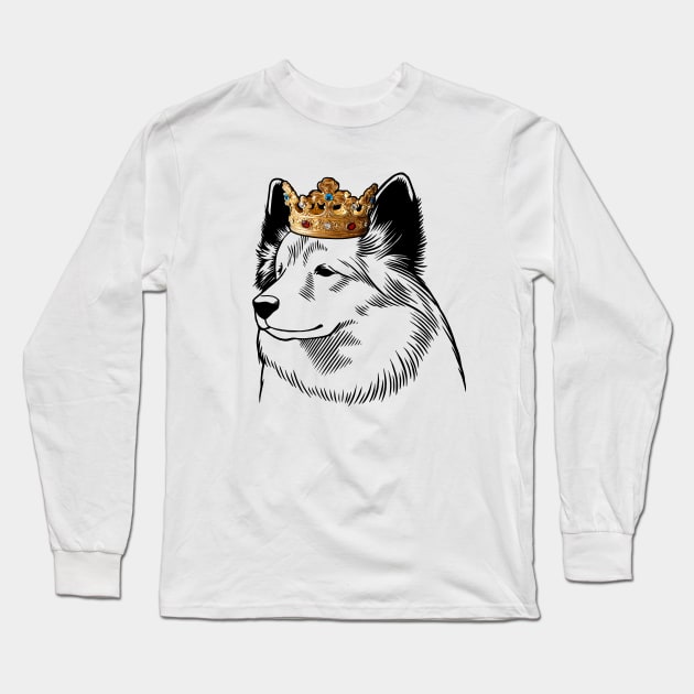 Icelandic Sheepdog King Queen Wearing Crown Long Sleeve T-Shirt by millersye